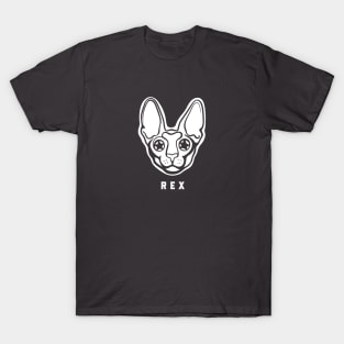 Cornish Rex cute face.Flat design For cat moms and dads T-Shirt